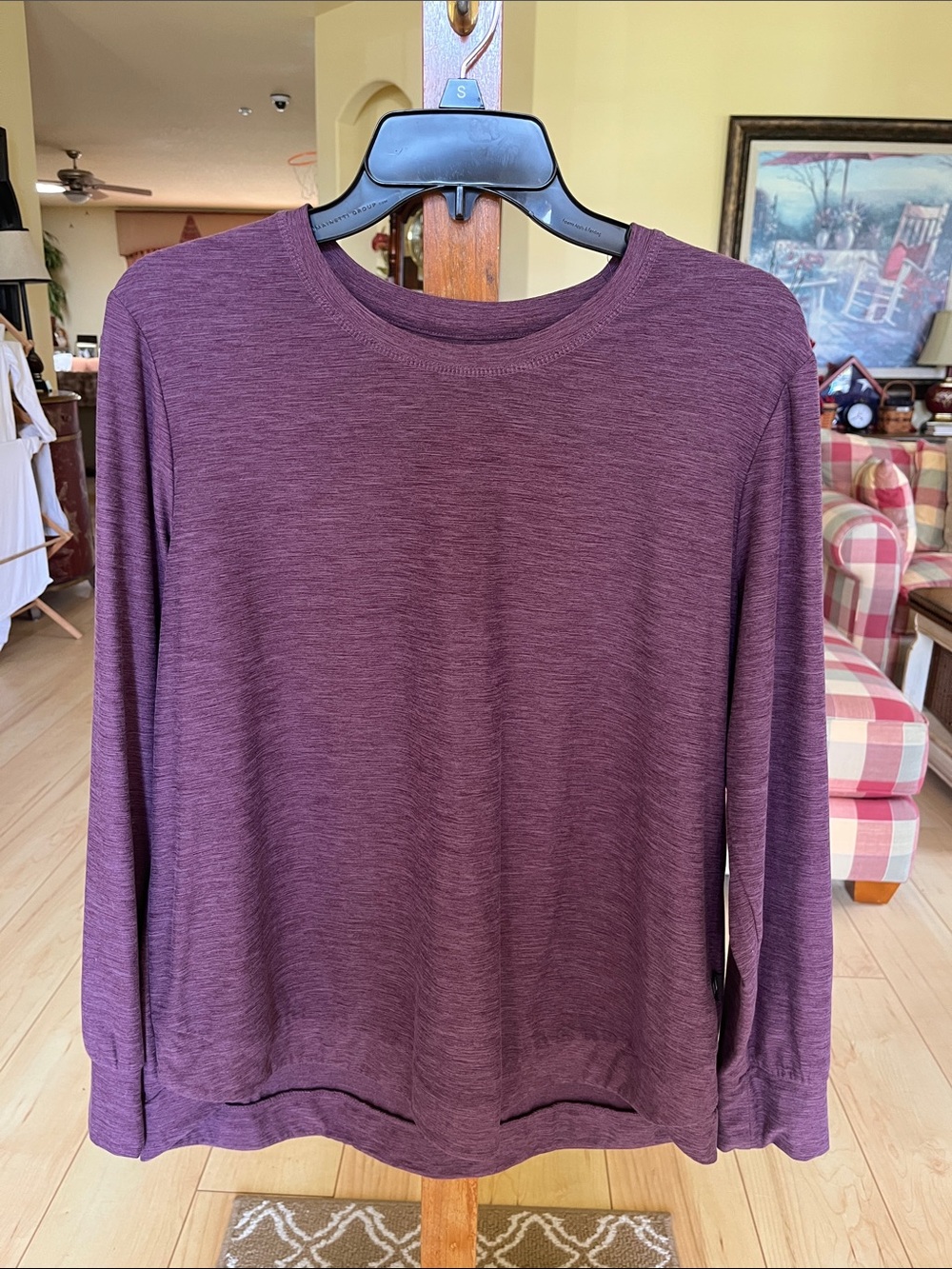 Skechers Women's Long-Sleeve Crewneck Tunic Top - Plum Heather size lg